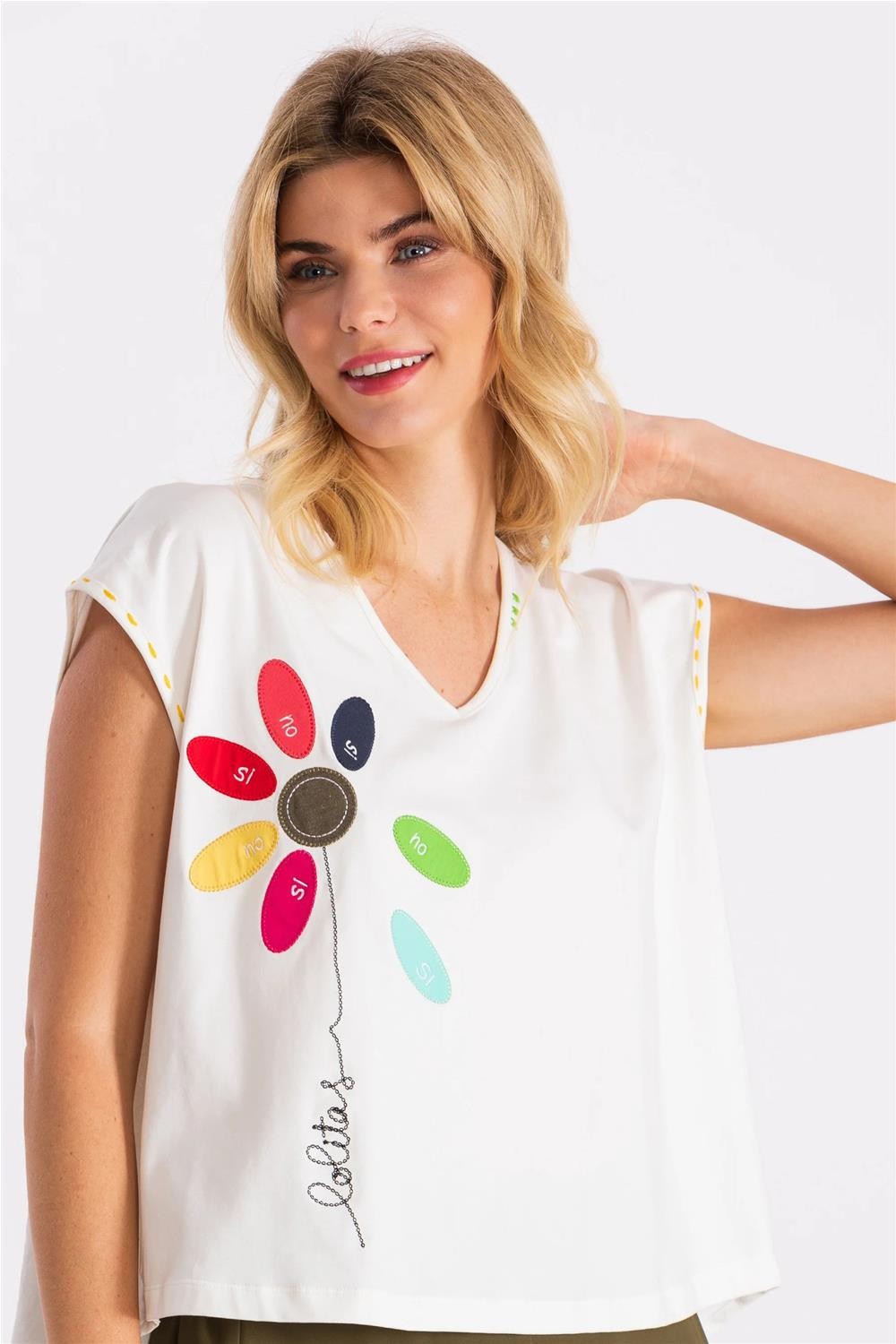 Camiseta de mujer flor...