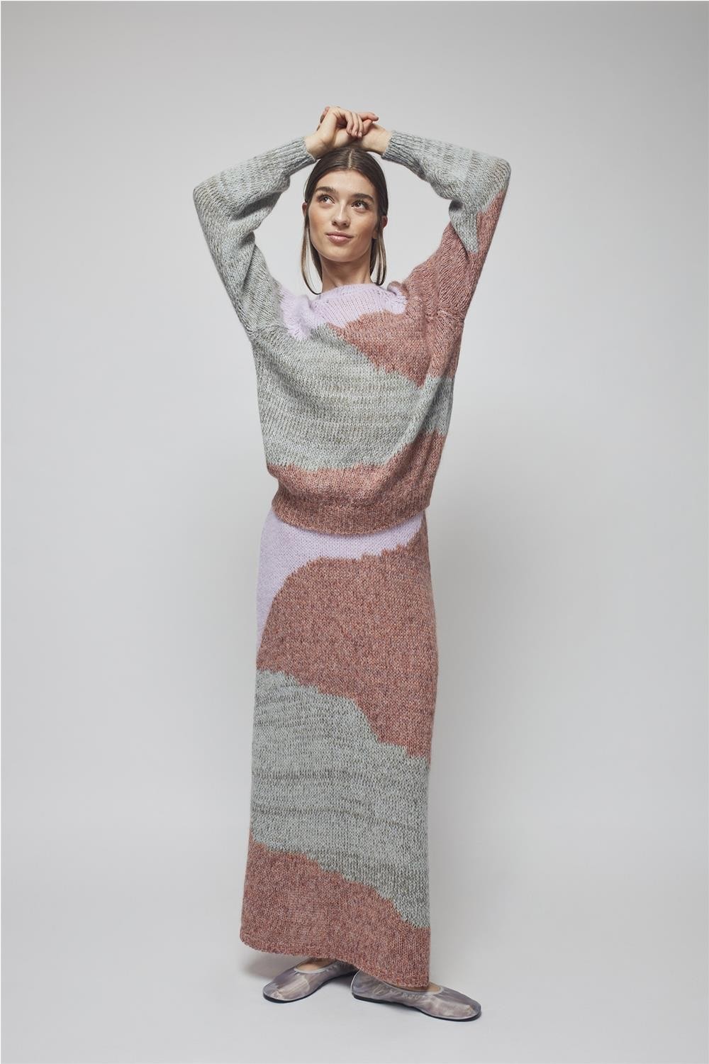 Falda larga de punto de...