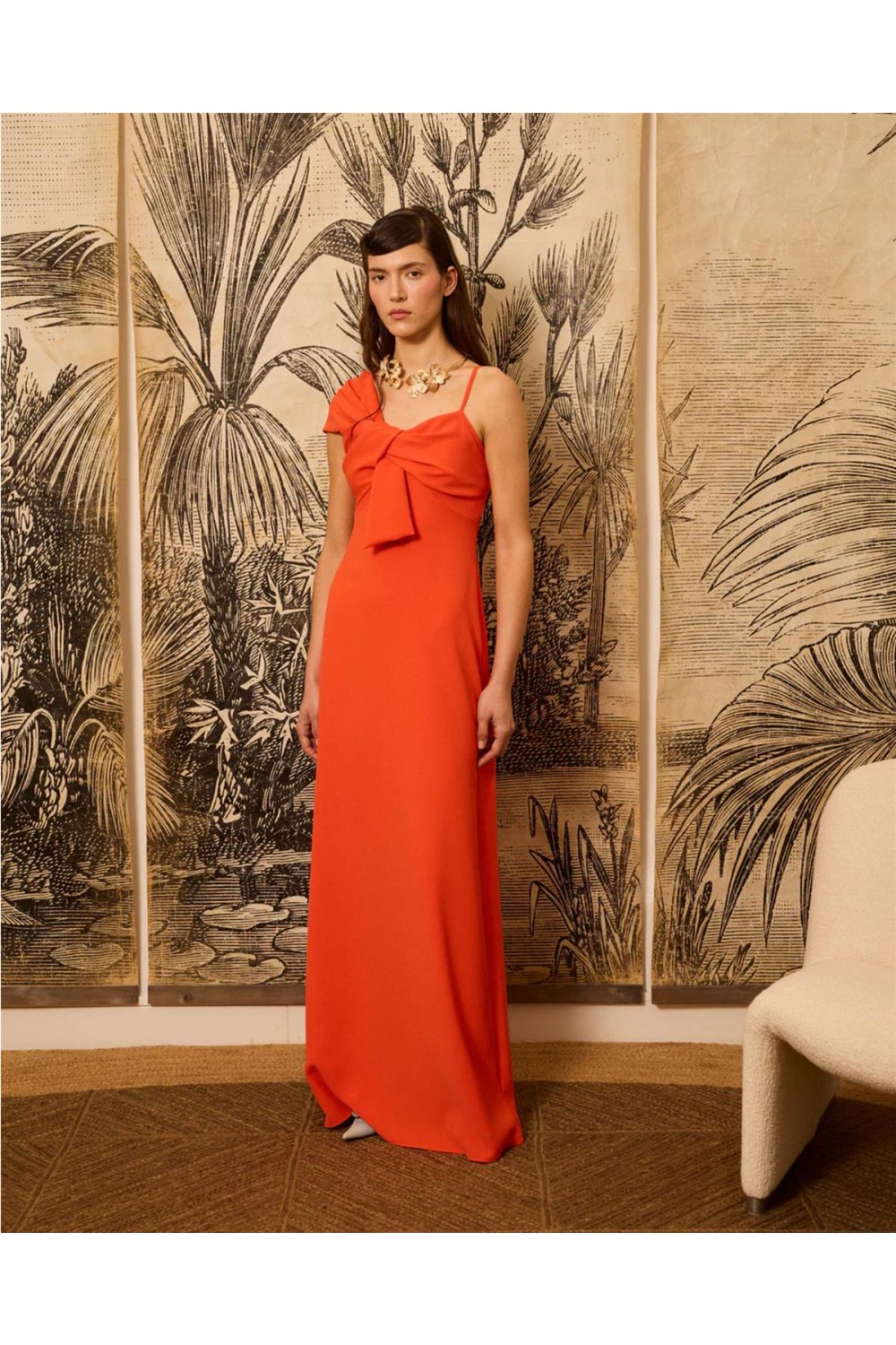 Vestido largo de mujer crep...