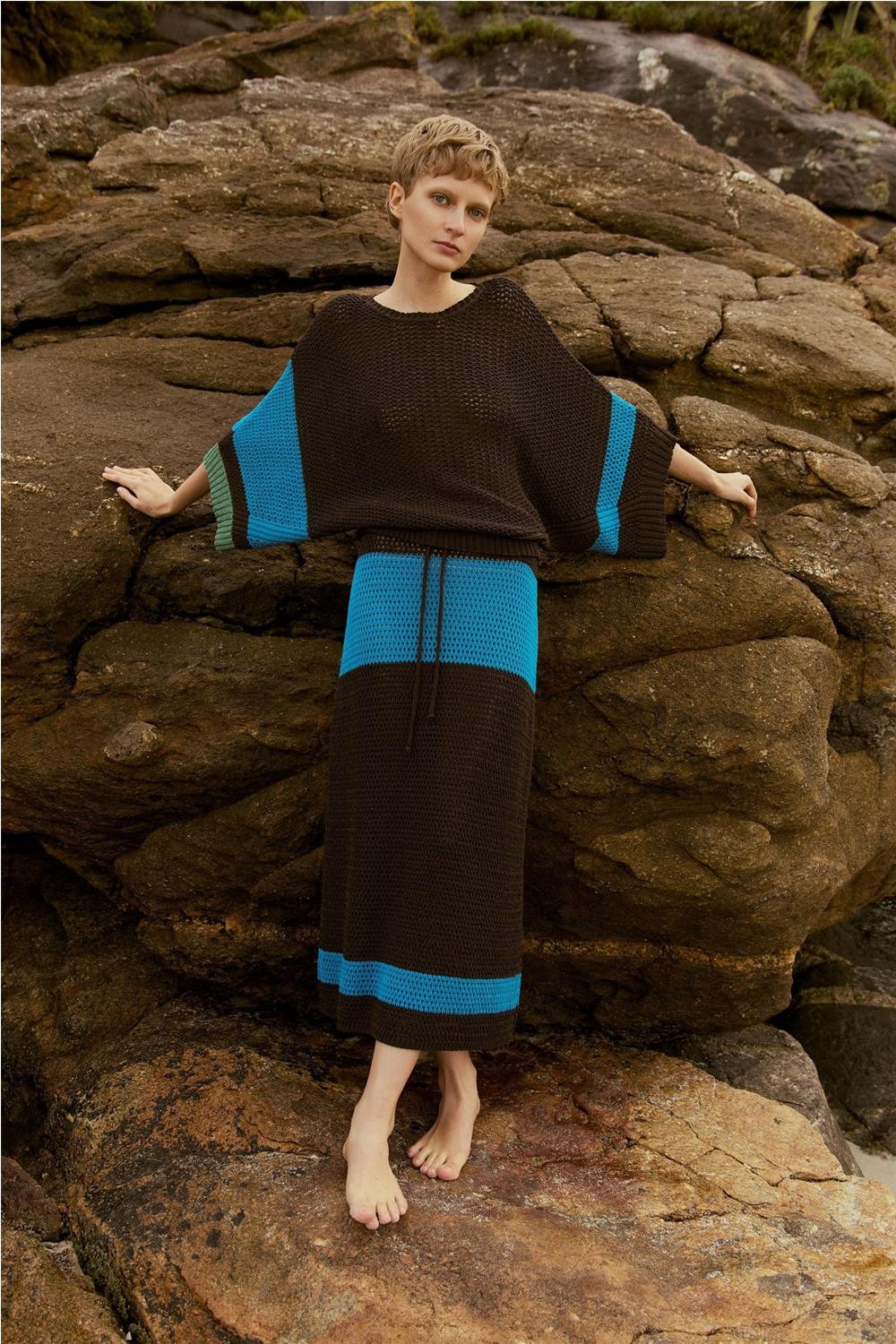 Falda de punto de mujer...