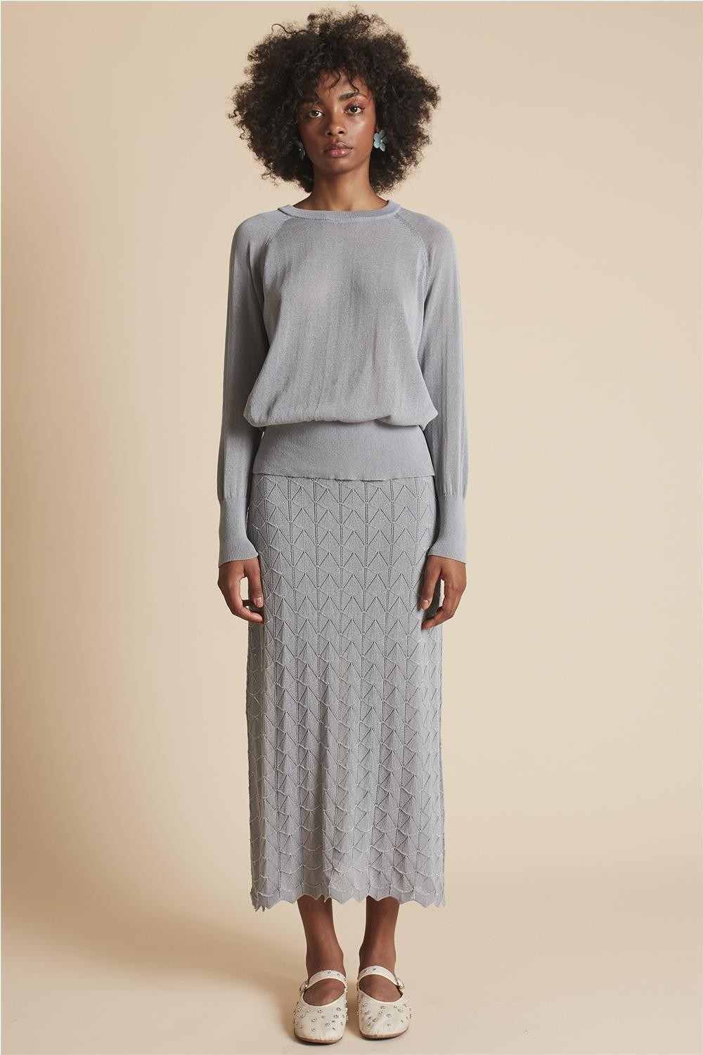 Falda larga de punto de...