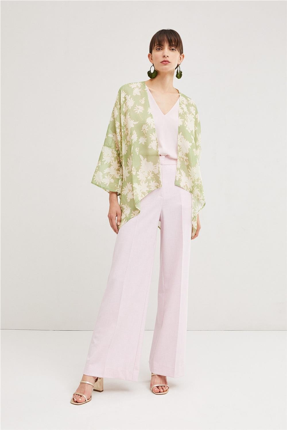 Habubu Empleado Permanecer Chaqueta kimono ligera ottodAme Talla U Color VERDE2
