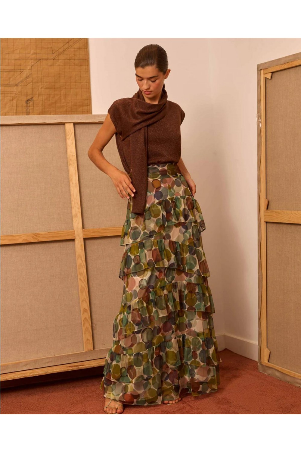 Falda larga de mujer círculos Is... Falda larga de mujer círculos Is...