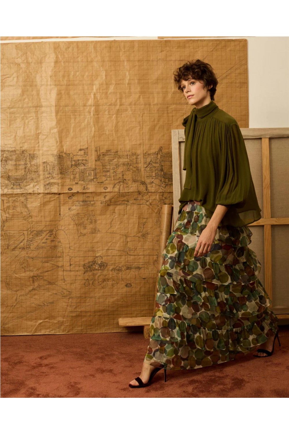 Falda larga de mujer círculos Is... Falda larga de mujer círculos Is...