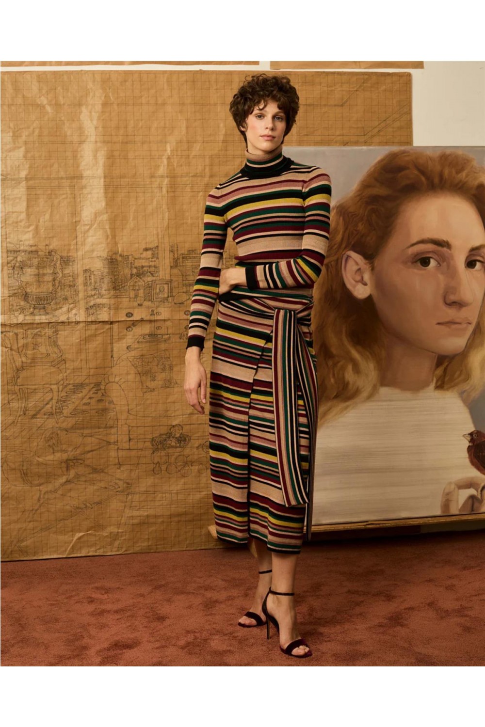 Falda larga de mujer multirayas Is... Falda larga de mujer multirayas Is...