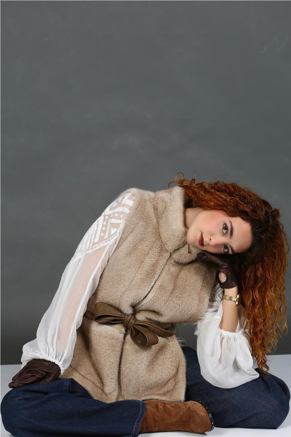 Chaleco de mujer de pelo...