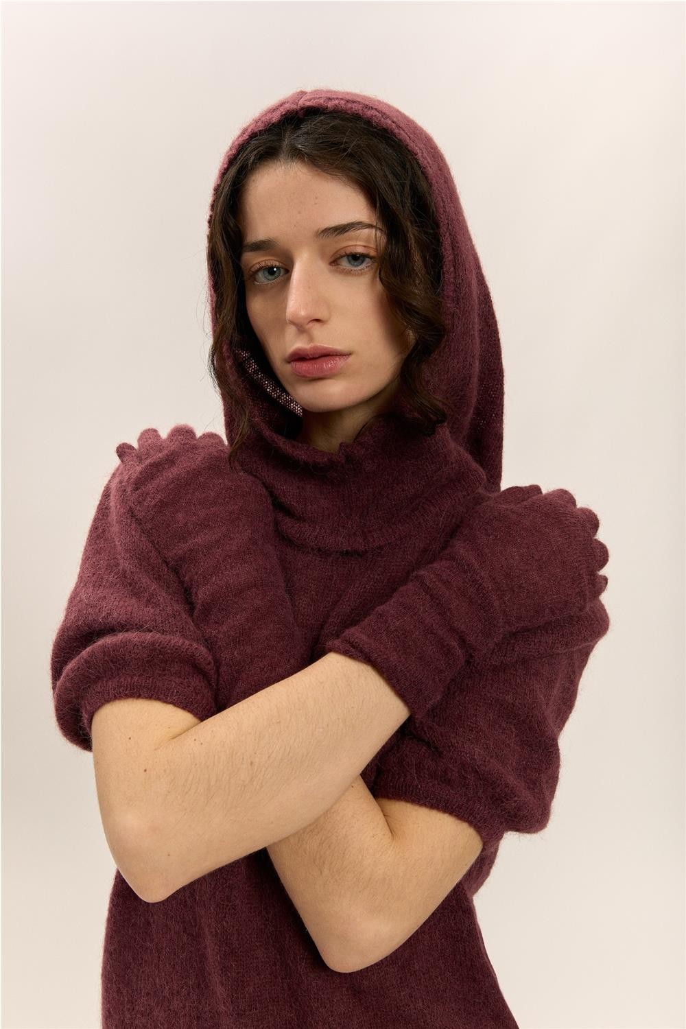 Guantes largos de punto de...