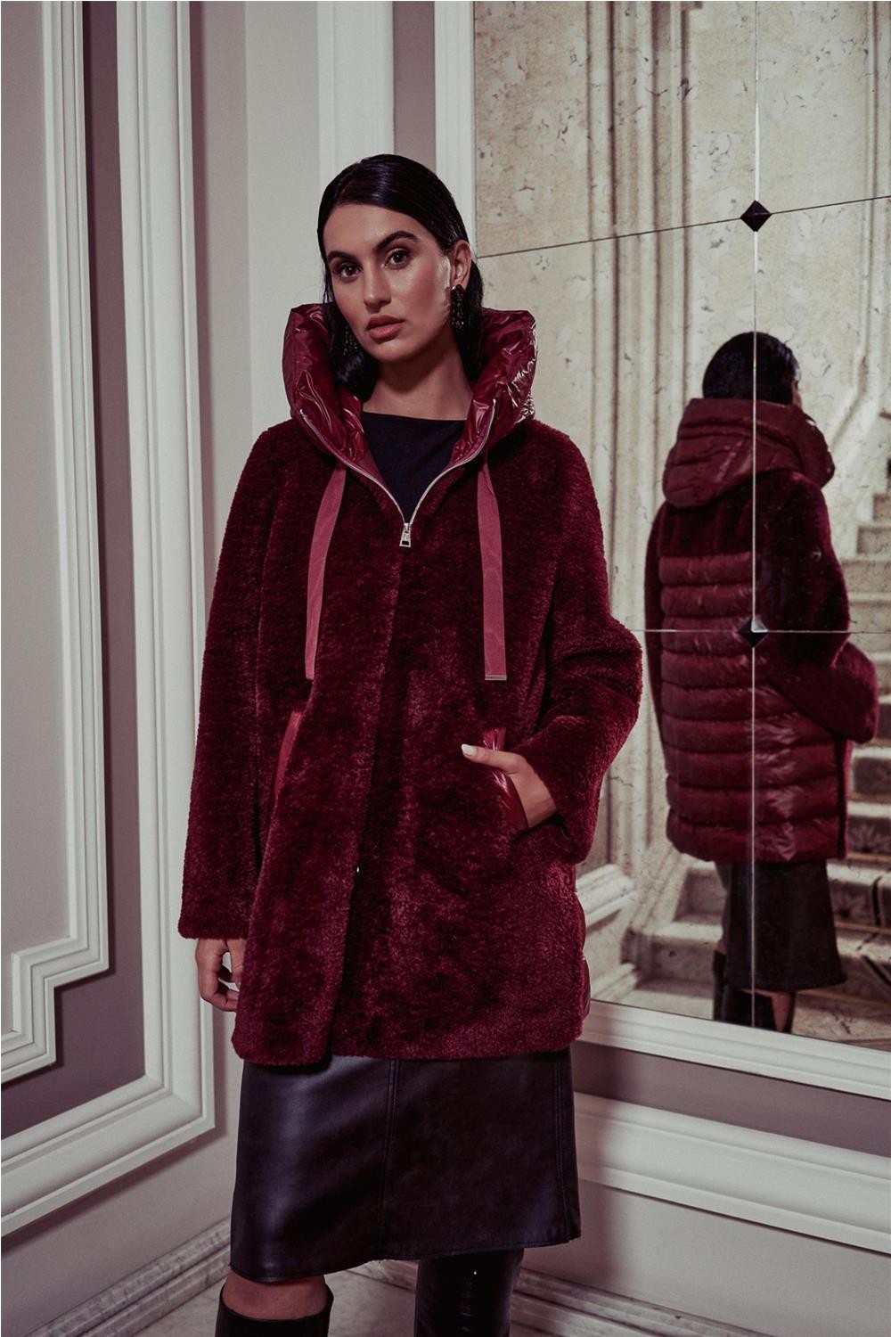 Abrigo largo medio de mujer...