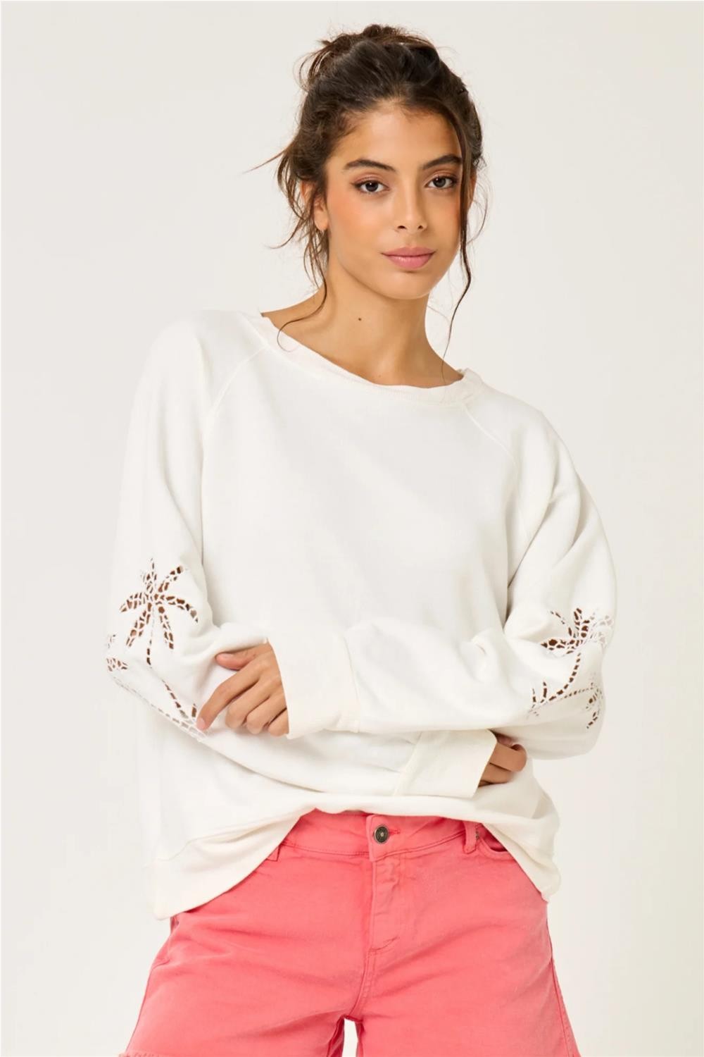 Sudadera de mujer encaje...