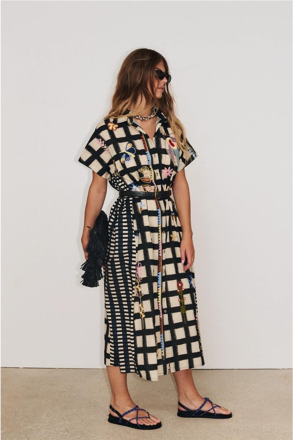 Vestido camisero largo de...