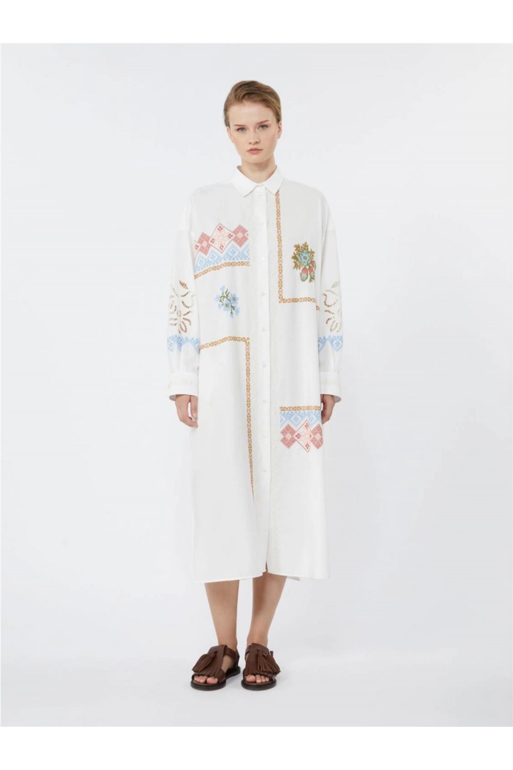 Vestido largo camisero de... 2