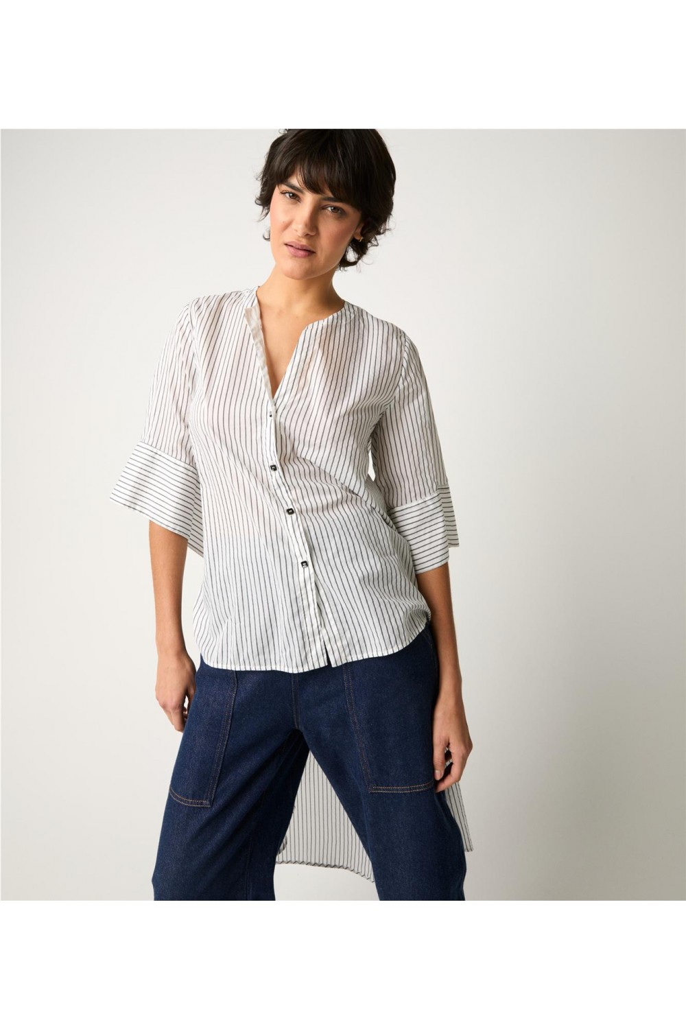 Camisa larga de mujer rayas... 2