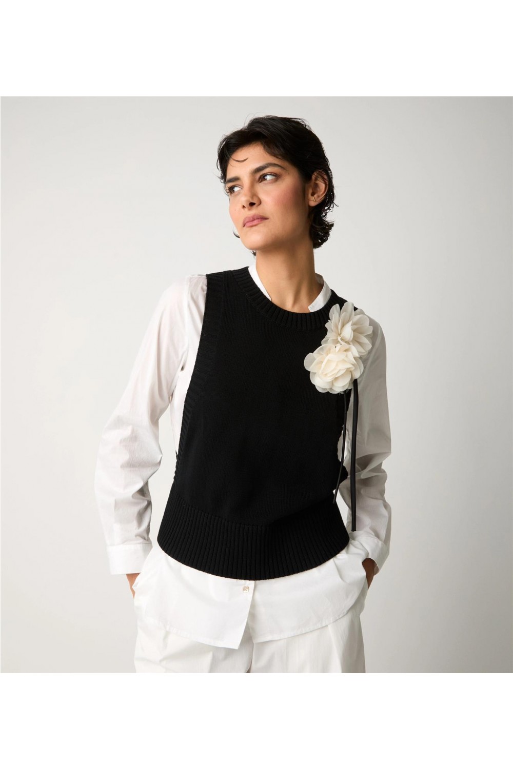 Chaleco de punto de mujer...