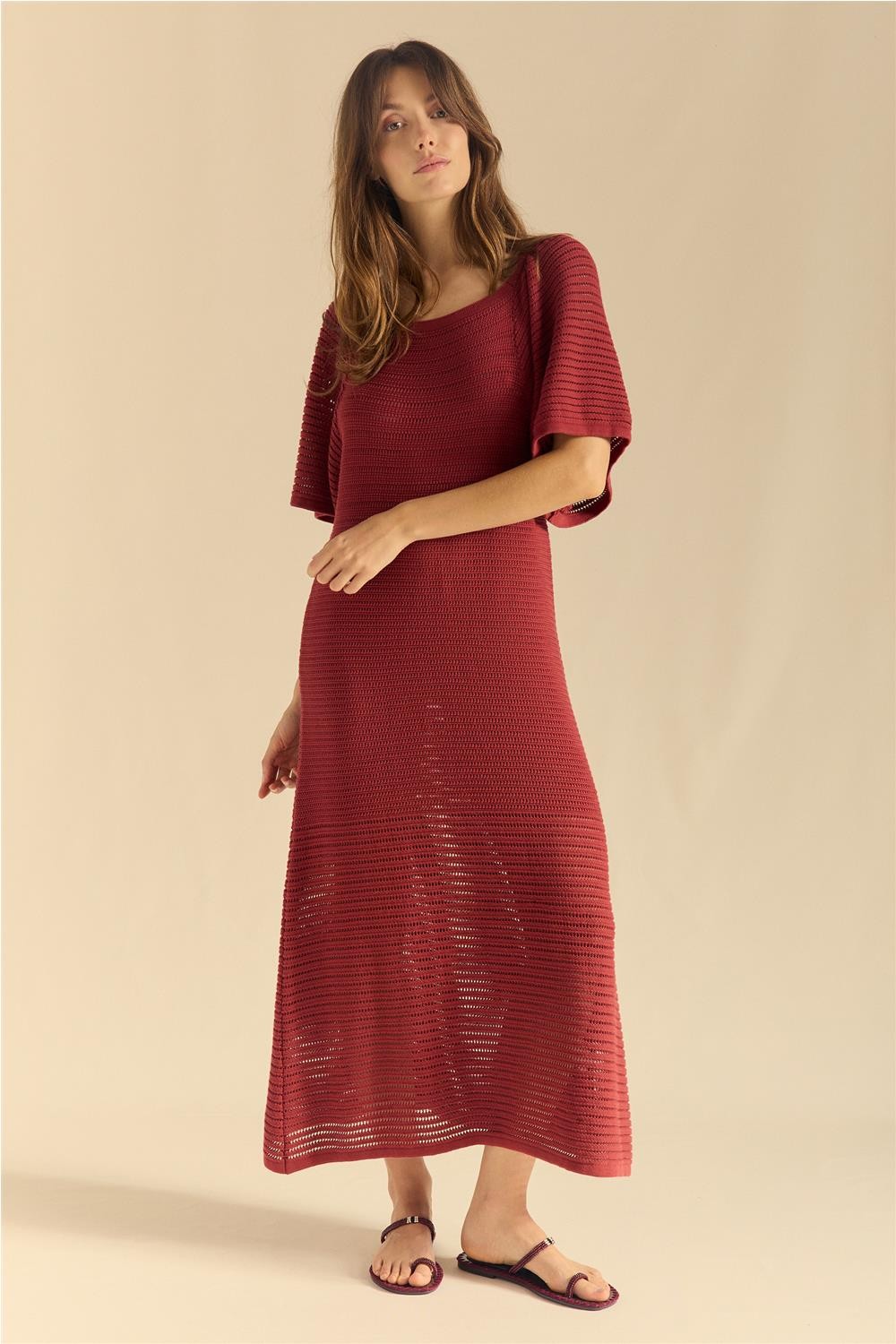 Vestido largo de punto de...