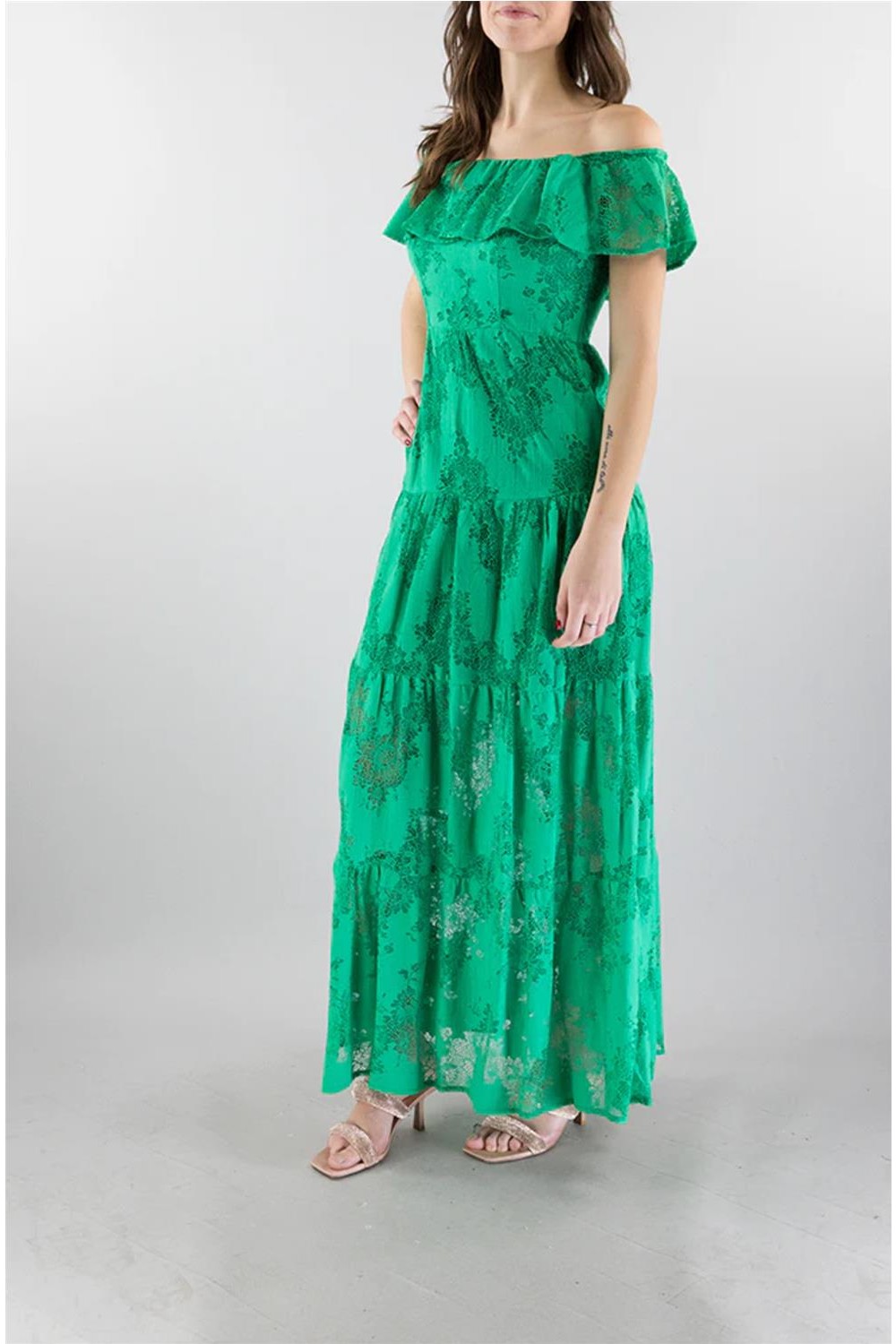Monarquía Universidad competencia Vestido largo verde brillante Liu Jo Talla 42 Color VERDE BRILLANTE
