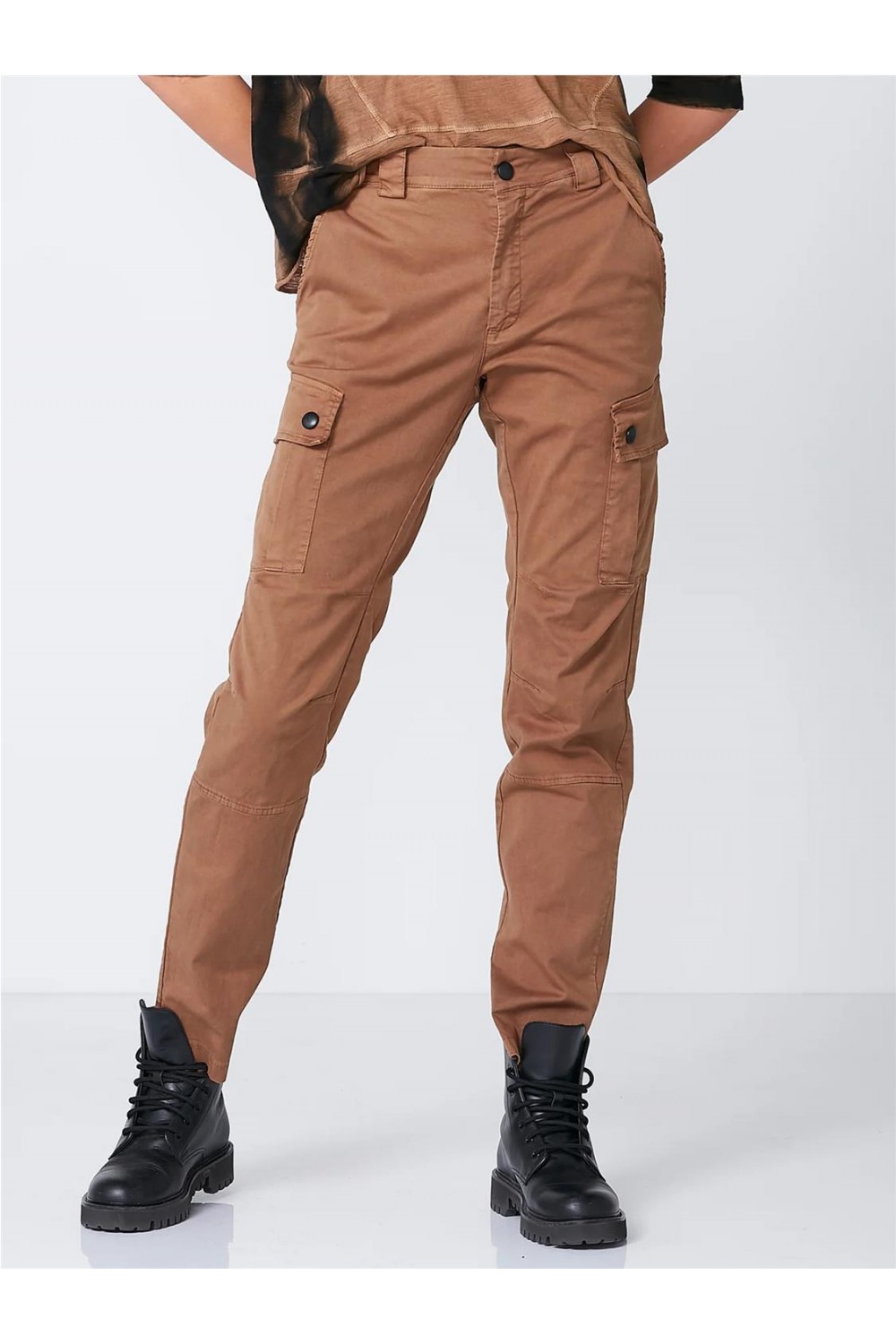  Pantalones para mujer – Pantalones cargo con bolsillo lateral  con solapa (color verde militar, talla: S) : Ropa, Zapatos y Joyería